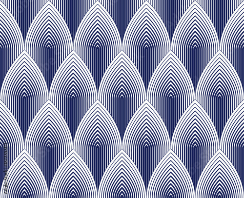 Monumental architecture seamless pattern, vector abstract background of reptile snake or fish skin, roof tiling endless geometric motif.