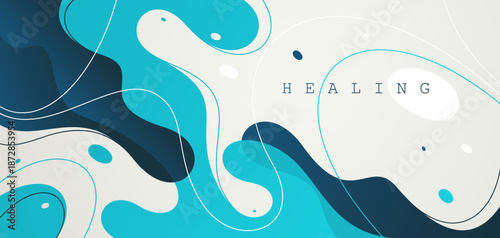 Abstract vector background with smooth fluid lava shapes, curve lines and shapes abstraction art, liquid flow relaxing amorphous illustration.