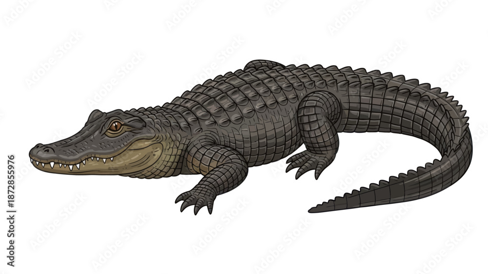 Fototapeta premium vector of a alligator in a white background
