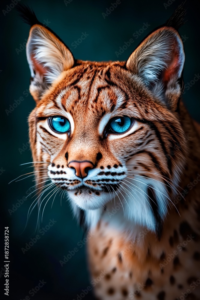 Obraz premium A close up of a lynx with blue eyes