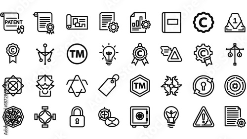 Collection of Simple Line Icons for Business.