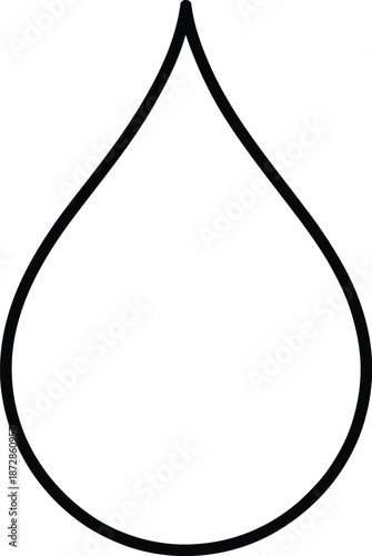A simple black and white illustration of a teardrop shape