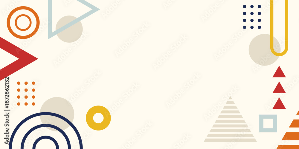 Obraz premium Creative Abstract Background with Colorful Geometric Elements on Light Base