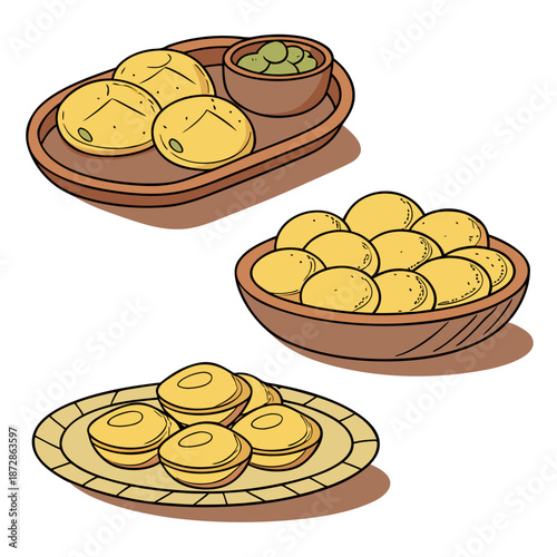 Golden fried bengali snacks on earthen plates fried snacks 1