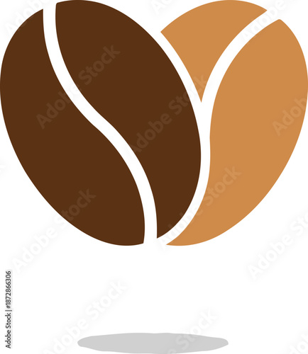 A heartwarming coffee bean logo design perfect for cafes and coffee shop branding