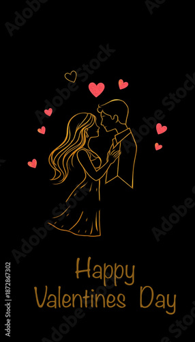 Valentine's Day card design. Illustration with oil paint. Pattern for printing on wall decorations, covers, wallpapers