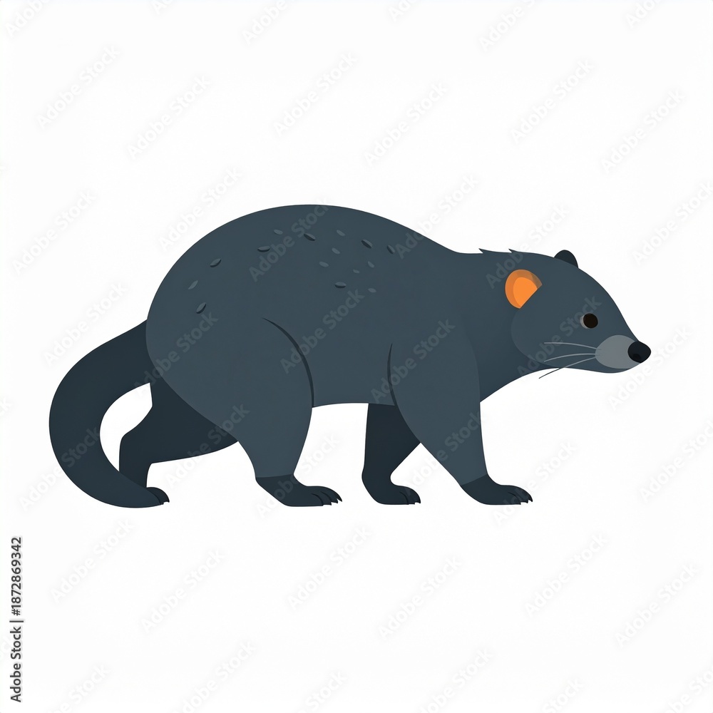 Obraz premium Black Bear Walking in Forest Wildlife Animal Portrait Side View Nature Scene
