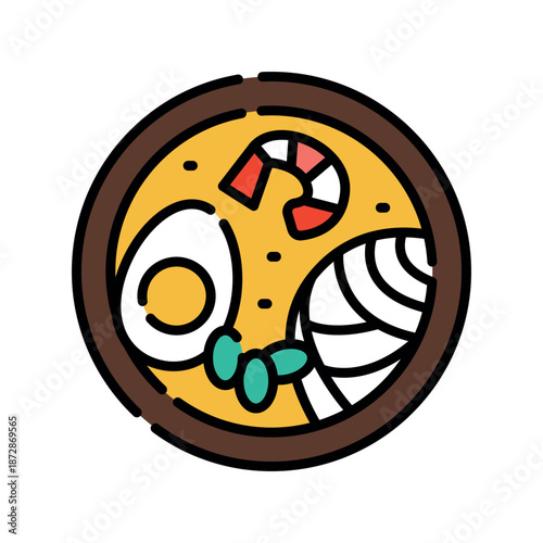 ramen color line icon.
