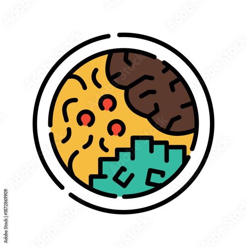 pho bo color line icon.