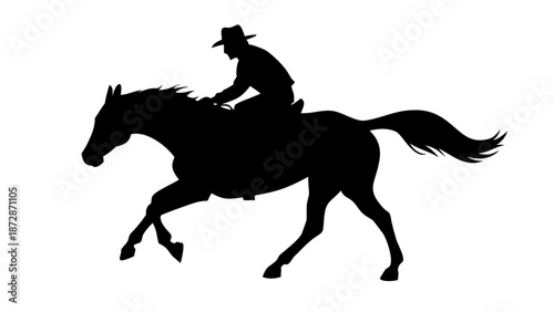 Rodeo Cowboy Riding Bucking Bronco Silhouette Vector – Wild West Western Horseback Mascot Graphic