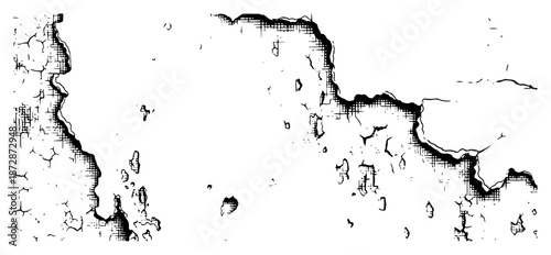 Abstract grunge texture of a cracked wall or torn paper edge