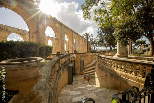 Explore the serene beauty of Upper Barrakka Gardens in Valletta, Malta
