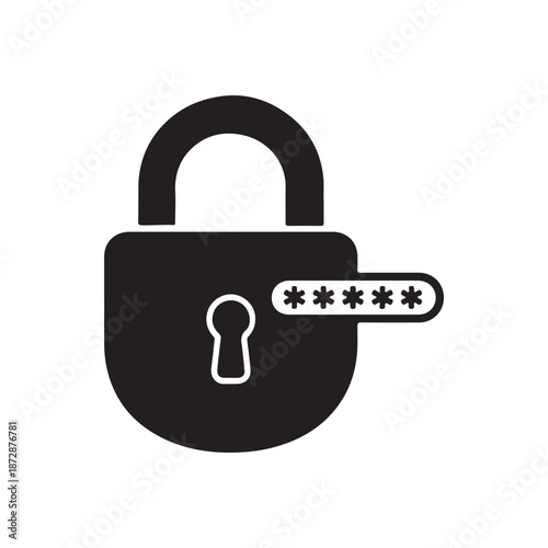 Password icon vector logo illustration flat style on white back ground