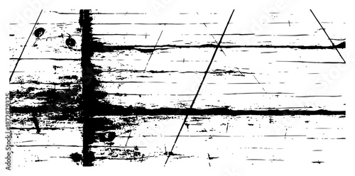 Distressed wooden plank texture with grunge scratches and noise