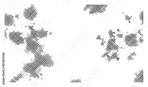 Abstract grunge crosshatch shading spots and texture marks