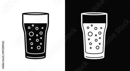 Shaker Cocktail Glasses Vector Icon Set Flat Design - icon set in line, solid and filled outline style, Flat Vector icon, icon, Editable stroke icon, Modern icon collection