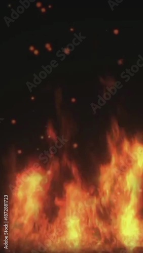 fire explosion with black background