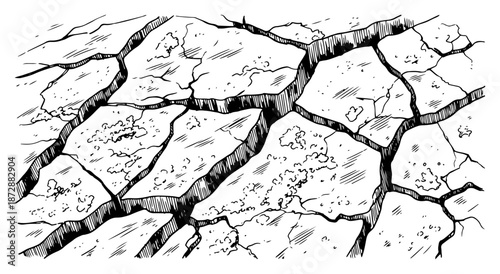 Deeply cracked dry earth ground texture showing severe drought conditions
