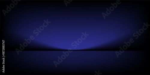 Red studio background. Abstract limbo podium studio room. Dark blue gradient wall floor and spotlight scene. Showcase, promotion display. Vector stage mockup illustration