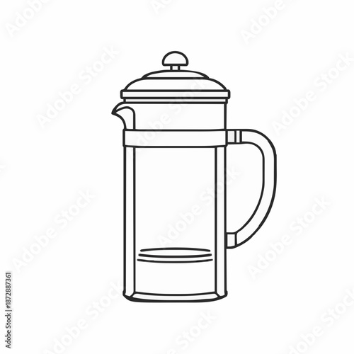 vector illustration of a French press coffee maker