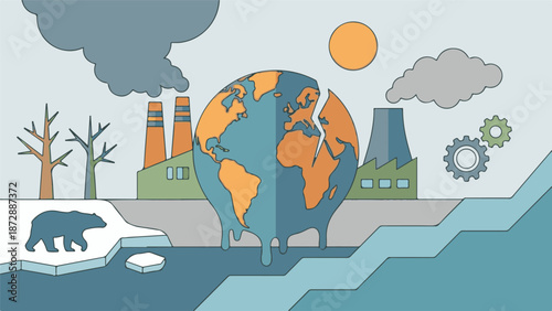 Global Warming: Melting Earth, Industrial Pollution, and Polar Bear Crisis