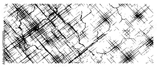 Abstract grunge texture background with crosshatch scratches and cracks