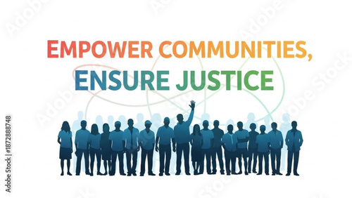 Diverse group of people united for community empowerment and justice symbolizing social change and activism vector illustration on white bac