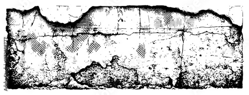 Broken concrete wall texture with heavy grunge and cracks