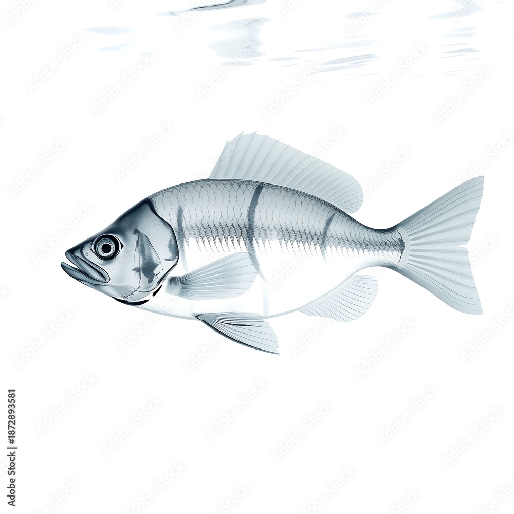 Obraz premium A detailed X ray view of a common fish species swimming in clear water Xray Animal