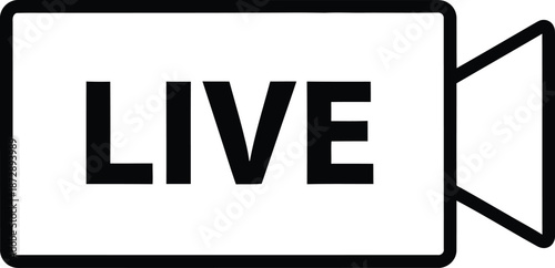 Live video camera icon representing streaming, broadcasting, and real-time online content