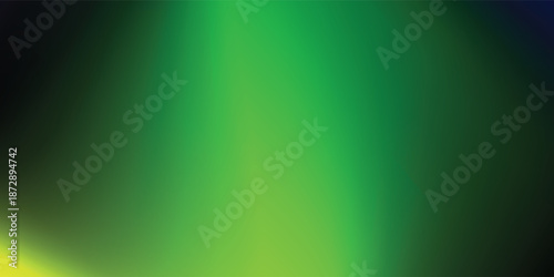 Geometric 3D abstract green mesh waves on dark background vector illustration.