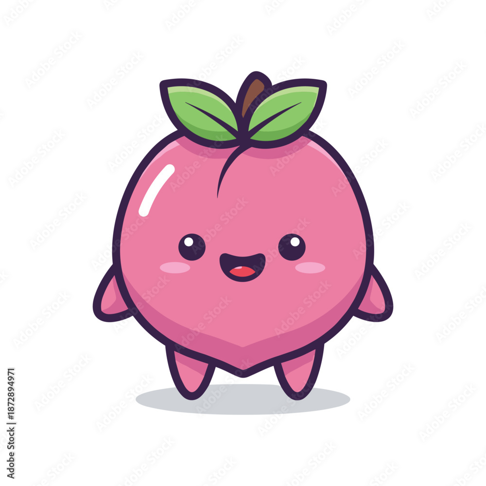 Fototapeta premium Cute Cartoon Apple Character Illustration