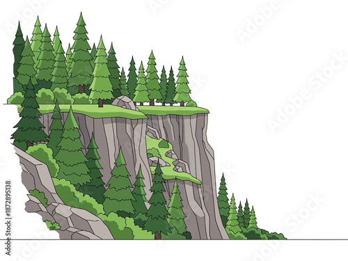 Cliffside Forest Nature's Edge Where Trees Meet the Precipice