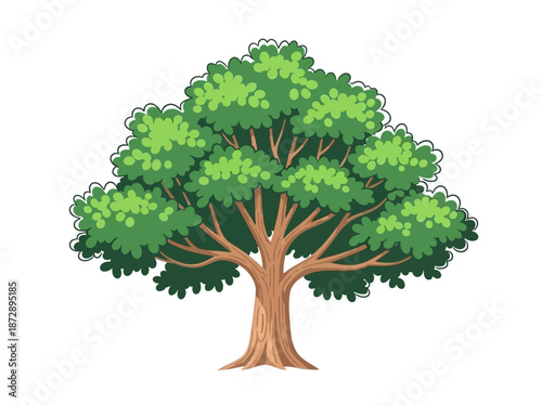Lush Green Tree Illustration A Symbol of Life and Nature's Beauty