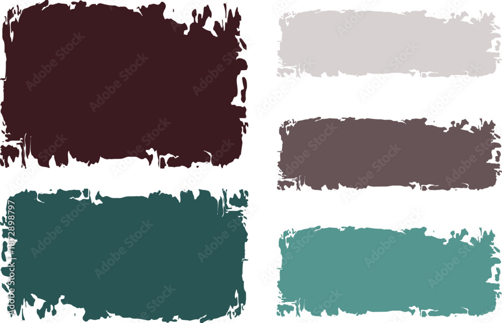 Fototapeta premium dark brown green colors palette abstract ripped style brush strokes