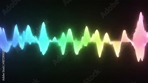 Vibrant 4K Video Soundwave Pattern Unfolds in Dark Space