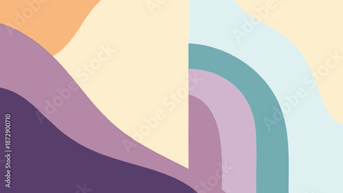 Abstract colorful background with flowing wave patterns and soft pastel hues.