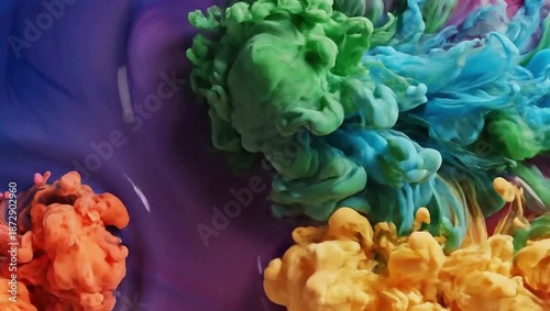 Vibrant Colors Dance in valentine's day 4k video with Green, Blue, Yellow, Orange, and Purple