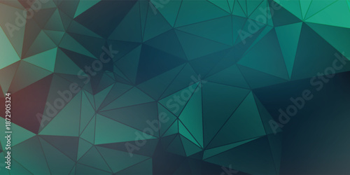 Abstract Geometric Teal Mosaic With Triangles And Gradient Background For Modern Design And Tech Projects