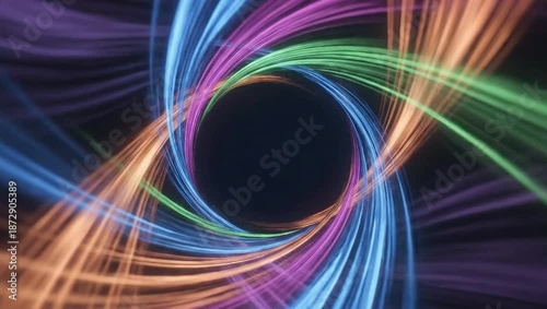 Vibrant 4K video swirling light trails create mesmerizing abstract art in motion