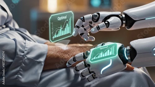 Robotic hands monitoring elderly care routine status