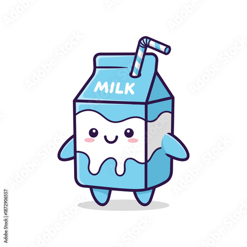 Adorable Cartoon Milk Character Illustration