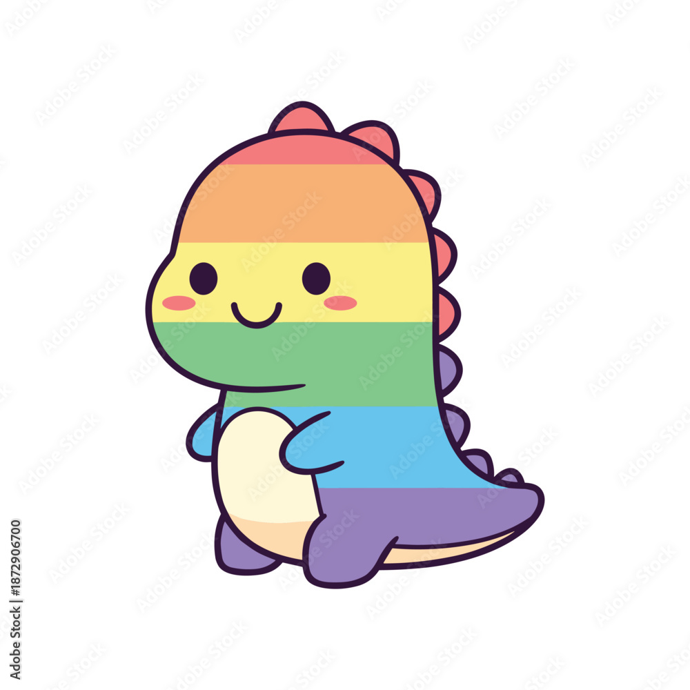 Fototapeta premium Rainbow Dinosaur Vector Illustration