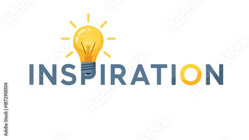 Creative bright idea and inspiration concept with glowing lightbulb icon