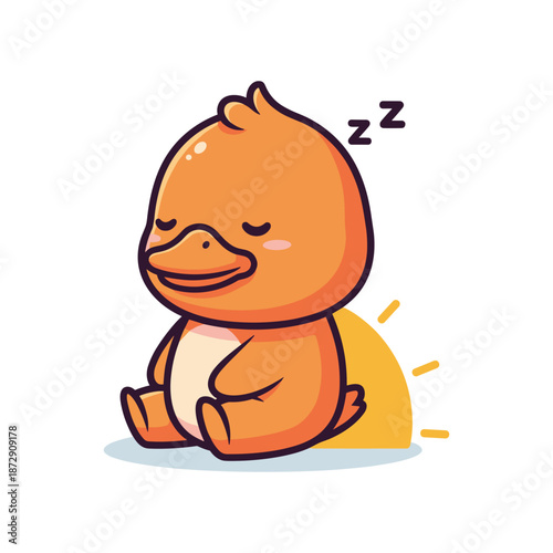 Adorable Cartoon Duck Sleeping Peacefully
