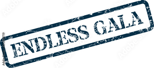 Endless Gala blue rubber stamp impression for celebrating continuous festivities and grand events