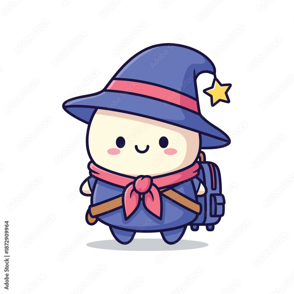 Fototapeta premium Cute Wizard Character Illustration