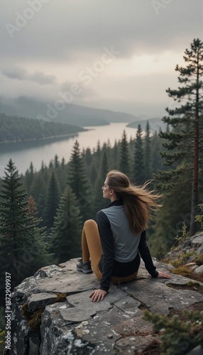 A quiet and solitary moment on the border between nature and human power, an image in the style of a painterly photograph.