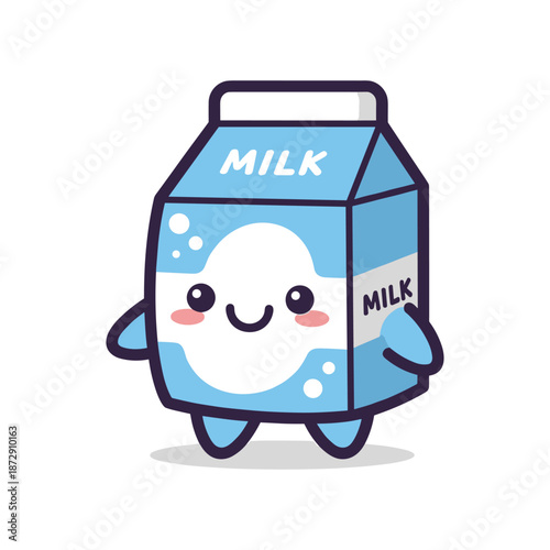 Cute Cartoon Milk Character Illustration