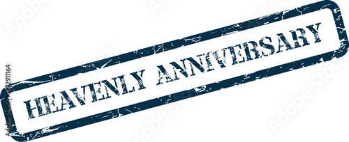 Heavenly anniversary blue distressed rubber stamp celebrating a significant special milestone or date